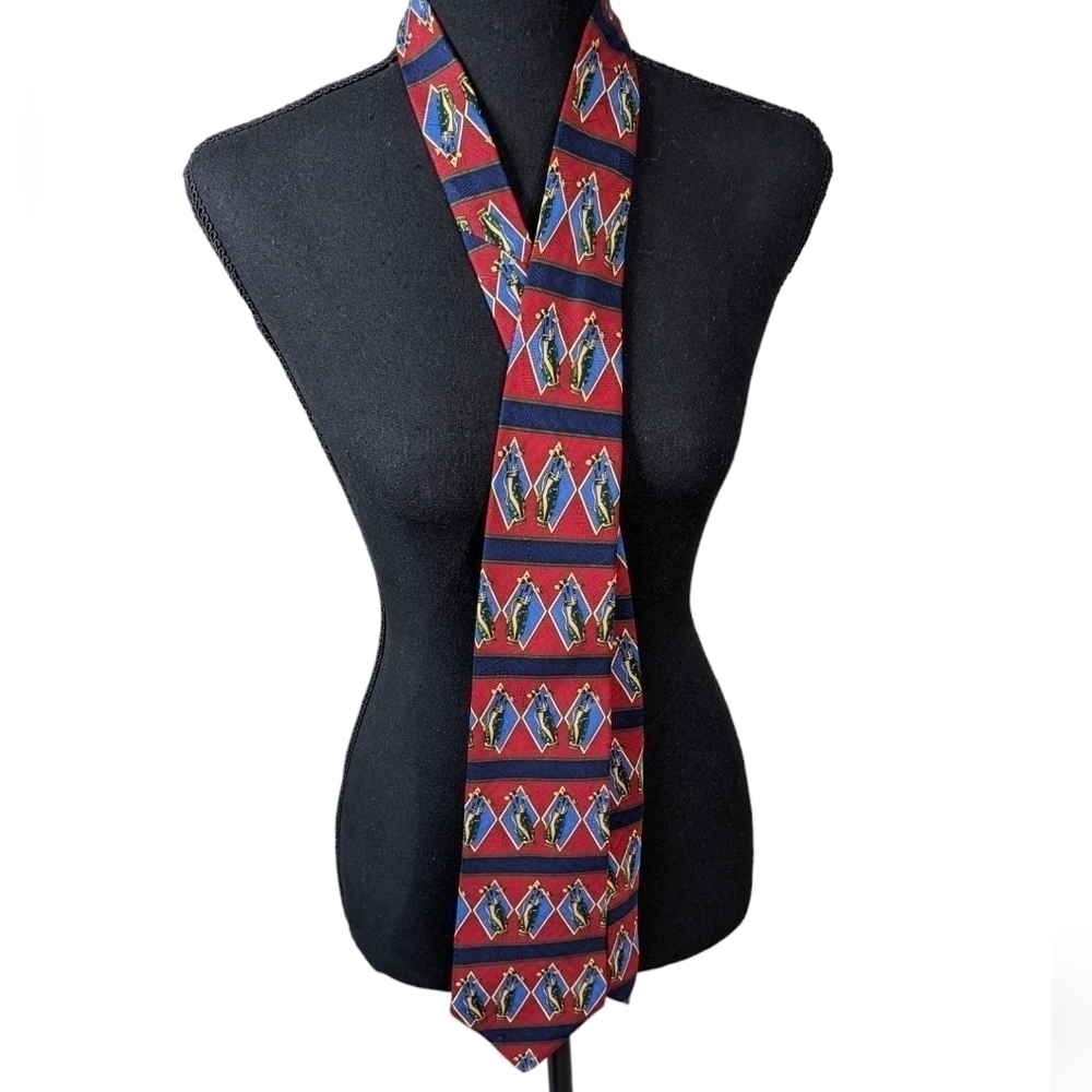 Tommy Hilfiger silk tie novelty print golf clubs